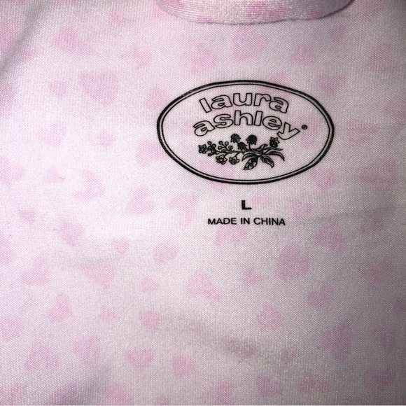 Laura Ashley Pink Heart Print Robe Size Large - Picture 2 of 8